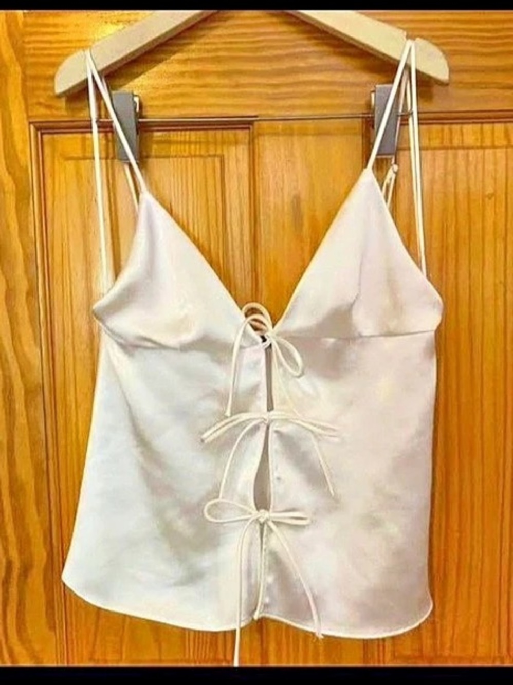 ZARA White Lace-Up Camisole Size Small NWT